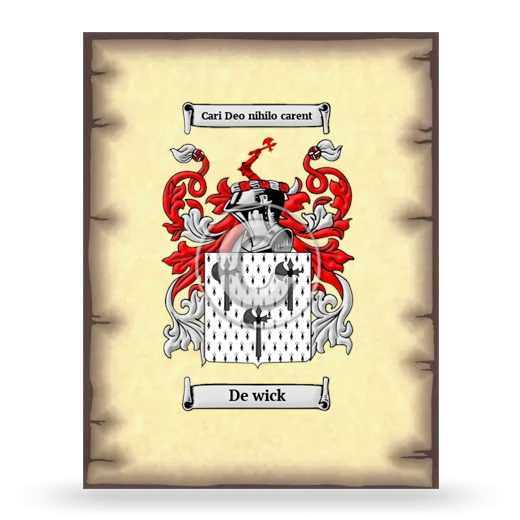 De wick Coat of Arms Print